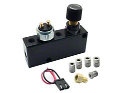 Nova Proportioning Valve, Adjustable With Brake Light Switch, Black, 1962-1979