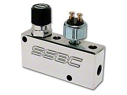 Proportioning Valve, SSBC, Adjustable, Polished, With Brake Light Switch (67-92 Camaro)
