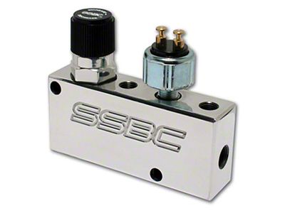 Nova Proportioning Valve, SSBC, Adjustable, Polished, With Brake Light Switch, 1967-2013