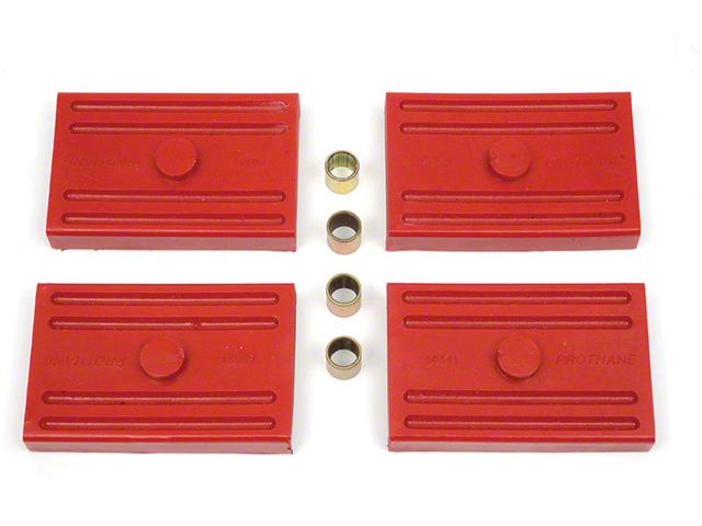 1967-69 Rear Multi Leaf Spring Mount Pads,Poly,Red,