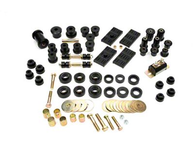 Nova Prothane Polyurethane Suspension Bushing Kit, for Cars With Mono Leaf Springs, Black, 1967-69