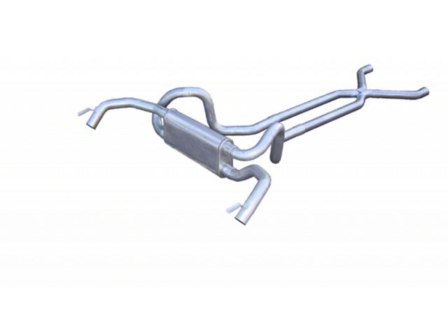 Nova Pypes Race Pro Exhaust, Crossmember Back With X Pipe And Crossflow Mufflers, Polished, 2.5, 1968-1974