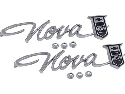 Nova Quarter Panel Emblems, Show Quality 1965