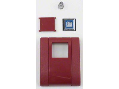 Nova Seat Belt Buckle Cover Assembly, Standard, With GM Logo, 1968-72 in Red
