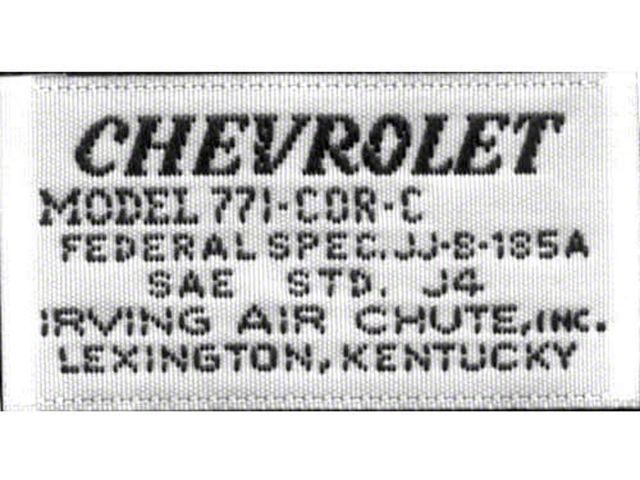 Nova Seat Belt Label, Woven, OE Style, 1963