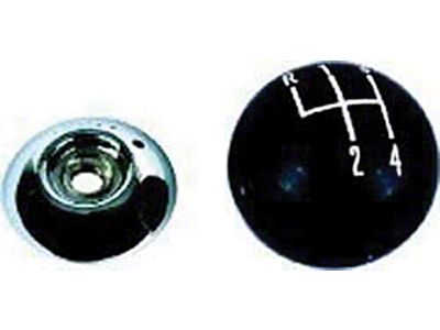 Nova Shift Knob, 4 Speed, Black, 5/16-18 Thread, 1962-1979