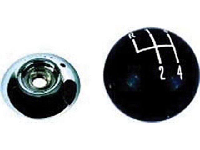 Nova Shift Knob, 4 Speed, Black, 5/16-18 Thread, 1962-1979