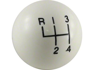 Nova Shift Knob, White, 3/8-16 Thread, 1962-1979