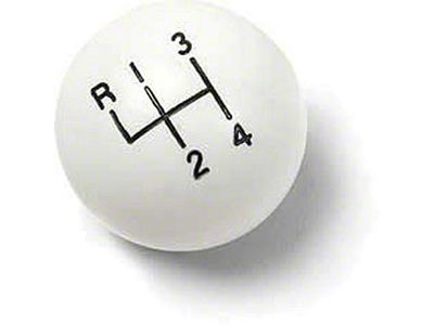 Nova Shift Knob, White, 5/16-18 Thread, 1962-1979