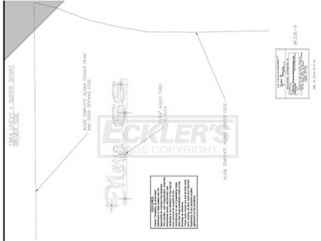 Nova Super Sport Fender Emblem Template Kit, 1964 (Nova, Super Sport SS Coupe, Two-Door)