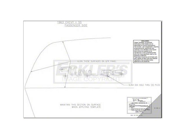 Nova Super Sport Quarter Panel Emblem Template Kit, 1963