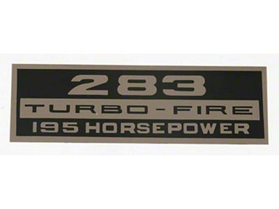 Nova Valve Cover Decal, 283 Turbo-Fire, 195 Hp, 1964-1967