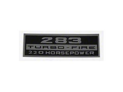 Nova Valve Cover Decal, 283 Turbo-Fire, 220 Hp, 1964 &1966