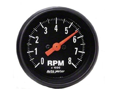 Auto Meter Z-Series 2-1/16-Inch In-Dash Tachometer; 0-8000 RPM