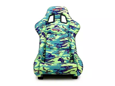 NRG Innovations Prisma Large Bucket Seat; Green Camo Vegan (Universal; Some Adaptation May Be Required)
