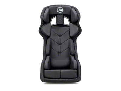 NRG Innovations FIA Competition Snugged Fit Thick Cushion Bucket Seat with Head Containment and Velcro Paddings; Black Fabric (Universal; Some Adaptation May Be Required)