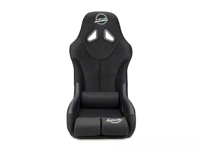 NRG Innovations FIA Competition Snugged Fit Thick Cushion Bucket Seat with Head Containment and Velcro Paddings; Black Fabric (Universal; Some Adaptation May Be Required)