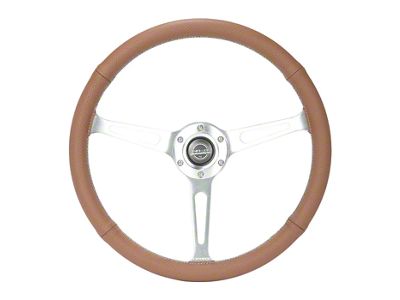 NRG Innovations Classic Wood Grain 380mm Steering Wheel; Perforated Brown Leather (Universal; Some Adaptation May Be Required)