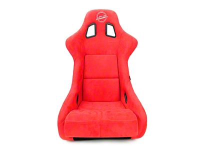 NRG Innovations Dragon Large Bucket Seat; Red Alcantara (Universal; Some Adaptation May Be Required)