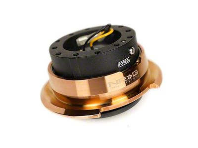 NRG Innovations Steering Wheel Hub Quick Release; Black with Chrome Rose Gold Ring (Universal; Some Adaptation May Be Required)