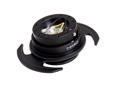 NRG Innovations 3.0 Steering Wheel Hub Quick Release; Black with Black Handles (Universal; Some Adaptation May Be Required)