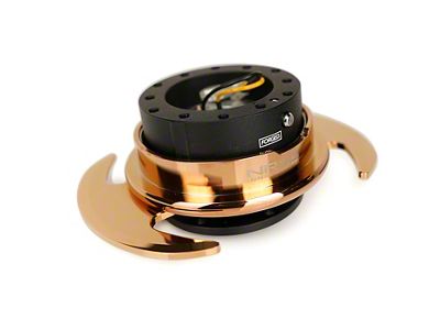 NRG Innovations 3.0 Steering Wheel Hub Quick Release; Black with Chrome Rose Gold Handles (Universal; Some Adaptation May Be Required)