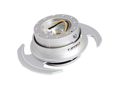 NRG Innovations 3.0 Steering Wheel Hub Quick Release; Silver with Silver Handles (Universal; Some Adaptation May Be Required)