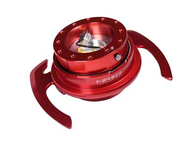 NRG Innovations 4.0 Steering Wheel Hub Quick Release; Red with Red Handles (Universal; Some Adaptation May Be Required)