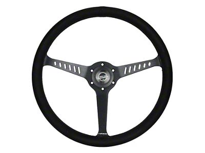 NRG Innovations Classic Stealth 380mm Steering Wheel; Vegan Suede with Black Stitching (Universal; Some Adaptation May Be Required)