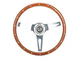 NRG Innovations Classic Wood Grain 380mm Steering Wheel with 18-Rivets; Mahogany (Universal; Some Adaptation May Be Required)