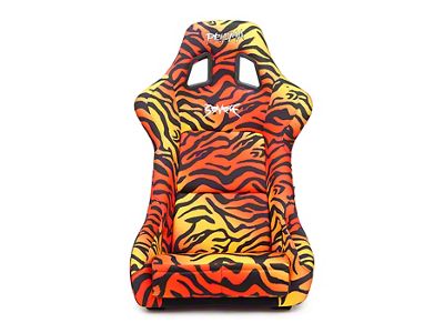 NRG Innovations Prisma Savage Large Bucket Seat; Tiger Yellow/Orange Vegan (Universal; Some Adaptation May Be Required)