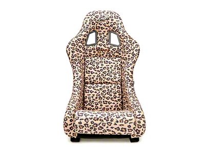 NRG Innovations Prisma Savage Medium Bucket Seat; Pink Vegan Cheetah Print (Universal; Some Adaptation May Be Required)