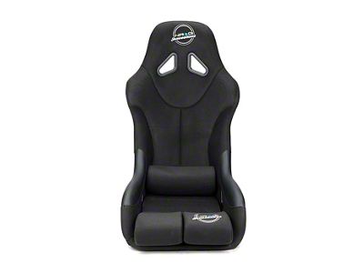 NRG Innovations FIA Competition Snugged Fit Thick Cushion Bucket Seat with Head Containment and Velcro Paddings; Black Fabric (Universal; Some Adaptation May Be Required)