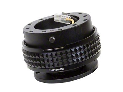 NRG Innovations Steering Wheel Hub Quick Release; Black with Black Pyramid Ring (Universal; Some Adaptation May Be Required)