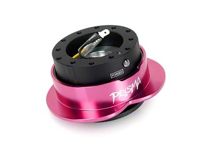 NRG Innovations Steering Wheel Hub Quick Release; Black with Pink Heart Ring (Universal; Some Adaptation May Be Required)