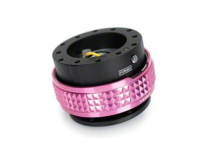 NRG Innovations Steering Wheel Hub Quick Release; Black with Pink Pyramid Ring (Universal; Some Adaptation May Be Required)