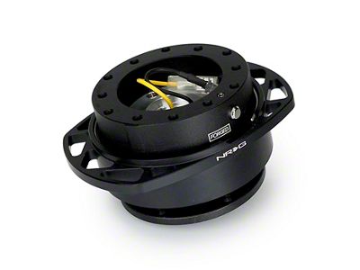 NRG Innovations Steering Wheel Hub Quick Release; Black SFI with Black Cutout Ring (Universal; Some Adaptation May Be Required)