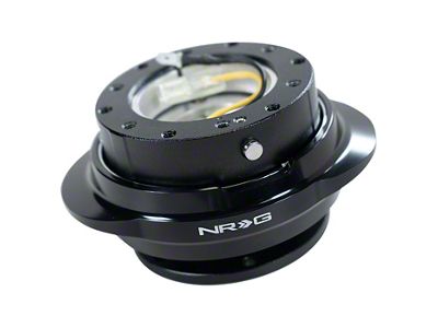 NRG Innovations Steering Wheel Hub Quick Release; Black with Shinny Black Oval Ring (Universal; Some Adaptation May Be Required)