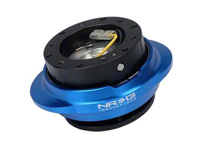 NRG Innovations Steering Wheel Hub Quick Release; Black with Shinny Blue Oval Ring (Universal; Some Adaptation May Be Required)