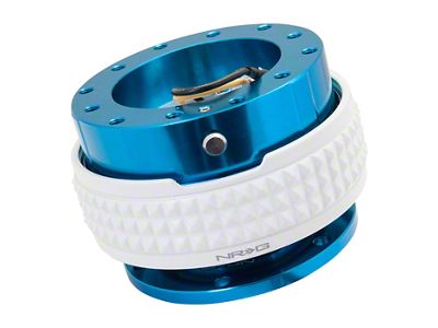 NRG Innovations Steering Wheel Hub Quick Release; Blue with Glow in the Dark Pyramid Ring (Universal; Some Adaptation May Be Required)