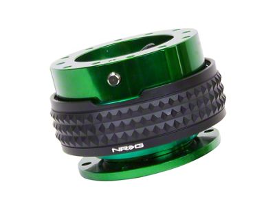 NRG Innovations Steering Wheel Hub Quick Release; Green with Black Pyramid Ring (Universal; Some Adaptation May Be Required)