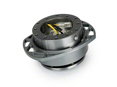 NRG Innovations Steering Wheel Hub Quick Release; GunMetal with Gunmetal Cutout Ring (Universal; Some Adaptation May Be Required)