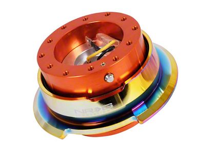 NRG Innovations Steering Wheel Hub Quick Release; Orange with Neo Chrome Ring (Universal; Some Adaptation May Be Required)