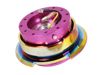 NRG Innovations Steering Wheel Hub Quick Release; Purple with Neo Chrome Ring (Universal; Some Adaptation May Be Required)