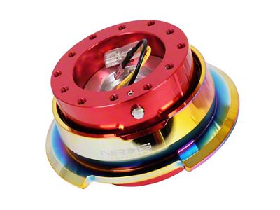 NRG Innovations Steering Wheel Hub Quick Release; Red with Neo Chrome Ring (Universal; Some Adaptation May Be Required)