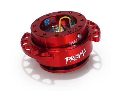NRG Innovations Steering Wheel Hub Quick Release; Red with Red Heart Cutout Ring (Universal; Some Adaptation May Be Required)