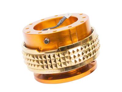 NRG Innovations Steering Wheel Hub Quick Release; Rose Gold with Chrome Gold Pyramid Ring (Universal; Some Adaptation May Be Required)