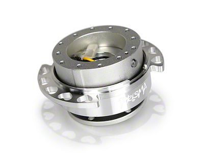 NRG Innovations Steering Wheel Hub Quick Release; Silver with Shinny Chrome Heart Cutout Ring (Universal; Some Adaptation May Be Required)