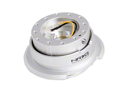NRG Innovations Steering Wheel Hub Quick Release; Silver with Silver Ring (Universal; Some Adaptation May Be Required)