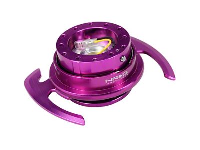 NRG Innovations 4.0 Steering Wheel Hub Quick Release; Purple with Purple Handles (Universal; Some Adaptation May Be Required)